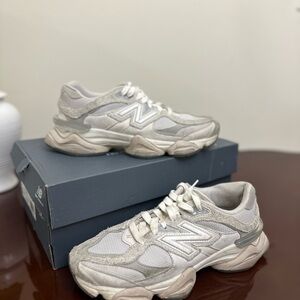 New Balance Off-White and Gray Athletic Shoes